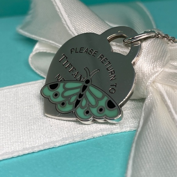 Tiffany & Co enamel butterfly necklace limited edition RARE Return to Tiffany - Picture 8 of 8